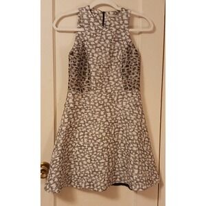 Townsen Leopard Print Fit‎ & Flare Skater Dress, Size 4